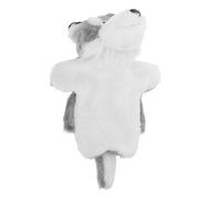 ZUNOXAZ Marionnette à Main Loup Peluche Interactive Éducatif pour Garçon Fille Améliore Motricité et Communication Storytelling Ludique Gris
