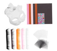 ZUNOXAZ Masque Chat Diy Papier Vierges pour Décorer Kit Créatif avec Accessoires Masques Animaux pour Fêtes Mascarade Cosplay et Activités Manuelles Set