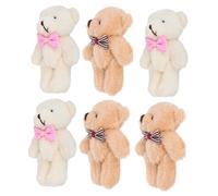 ZUNOXAZ Mini Ours en Peluche 9Cm Chapeau et Collier Lot de 10 Pendentif Décoratif Porte-Clés Souple pour Garçon et Filles Paquet à Dos Accessoires de Bijoux Jouet Suspendu