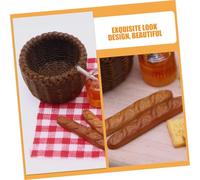 ZUNOXAZ Miniature Bread Basket Kit for Doll House Breakfast Storage Ornament Set Safe Material Pretend Toy for Home and School Decor