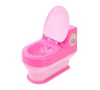 ZUNOXAZ Miniature Commode Model Toy with Realistic Flushing Function Dollhouse Bathroom Accessory for Pretend Play and Early Development Children Over Years