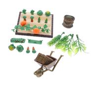 ZUNOXAZ Miniature Farm Tool Set with Vegetable Model and Garden Cart for Dollhouse Micro Landscape Accessories Mini Fairy Garden Decoration