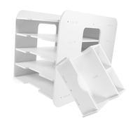 ZUNOXAZ Organisateur de Bureau Empilable Bois Plastique Range Documents Stable et pour Fichiers Rangement Papier Administratif pour École et Maison