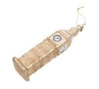 ZUNOXAZ Ornement Verre Big Ben pour Sapin De Noël Décoration Rétro Britannique Élégante Figurine Suspendue Maison Bureau Modèle Architectural Londres
