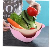 ZUNOXAZ Panier Égouttoir Double Couche Multifonctionnel Rose pour Cuisine Égouttage Rapide des Fruits et Légumes Passoire et Rangement Pratique Plastique Accessoire pour Évier Cuisine