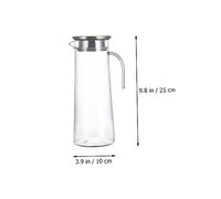ZUNOXAZ Pichet à Eau Acrylique avec Couvercle Inox et Antidérapant pour Boissons Froides à Restaurants et Bars