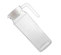 ZUNOXAZ Pichet à Eau Froide Rayé Transparent Bouteille à Boissons Froide et Chaude avec Poignée Ergonomique Couvercle Pressable Facile à Nettoyer Usage pour Jus Lait et Eau
