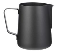 ZUNOXAZ Pichet à Lait Acier Inoxydable Sans Graduations Pot Mousseur pour Latte Art et Café avec Bec Fin Noir Pichet à Mousse de Lait Pratique et Facile à Nettoyer pour Usage Domestique