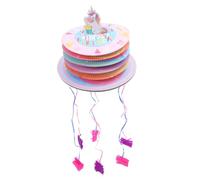 ZUNOXAZ Pinata Licorne Rose Mini à Tirer pour Fête Garçon Fille Décoration Anniversaire Garçon Fille Jeu Festif à Remplir Bonbons et Jouets Accessoire pour Carnaval et Célébrations