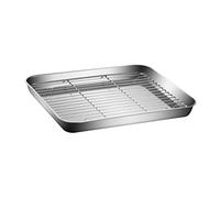 ZUNOXAZ Plaque de Cuisson Inox avec Tamis Intégré pour Barbecue et Cuisson Multifonction Plateaux Drainants pour Légumes et Usage Domestique et Professionnel Design et Bords Sécurisés