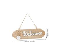 ZUNOXAZ Plaque Porte Bois Suspendue Vintage Décoration Murale pour Entrée Panneau Bienvenue Minimaliste Accessoire Accueil pour Porche et Maison Couleur Terre Cuite