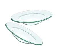 ZUNOXAZ Plat en Verre Rond 2 PièCes 10 Cm pour Chauffe-Huile Et Cire Accessoire Aromatique Polyvalent avec Plateau ÉLéGant pour Bougies Et Parfums D'Ambiance