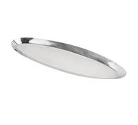ZUNOXAZ Plateau de Service Inox Épais Forme Ovale Multifonction pour Fruits Snacks et Gâteaux Plateau de Rangement pour Cuisine et Réception