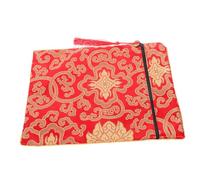 ZUNOXAZ Pochette de Rangement Bouddhiste Soie Rouge Organiseur pour Sacrés Écrits Confucéens et Documents Étui Portable pour Textes Religieux