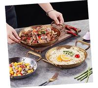 ZUNOXAZ Poêle à Paella Inoxydable Double Poignées Antidérapantes pour Usage Quotidien Cuisiner Fruits de Mer Viandes Multifonction Compatible Feux
