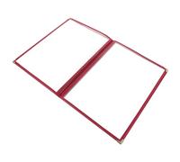 ZUNOXAZ Porte-Menu Rouge Transparent A4 4 Pages en PVC Imperméable pour Café Bar Support Réutilisable Protège-Encart Papier pour Liste et Recettes