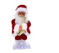 ZUNOXAZ Poupée Musicale Père Noël Dansant Électrique avec Saxophone Lumineux Décoration de Bureau Festive pour Garçon Fille et Maison Interactif de Noël