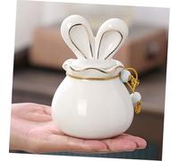 ZUNOXAZ Récipient à Thé Hermétique en Céramique Forme de Lapin 140Ml - Boîte de Stockage Multifonction pour Poudre Thé Décoration Intérieure Présent Famille et Amis