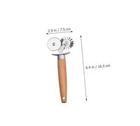 ZUNOXAZ Roulette Pâte Double Roue avec Manche Bois Outil de Cuisine Anti-rouille pour Découpe Uniforme de Pizza et Pâtes Coupeuse Cannelée Pratique et Facile à Nettoyer