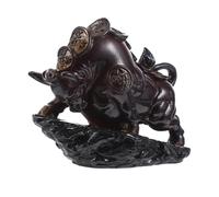 ZUNOXAZ Sculpture de Bœuf Résine Changeant de Couleur Décoration de Bureau Créative pour Maison Ornement Animalier de Fermeture Feng Shui Figurine de Bétail pour Ambiance et Photographie