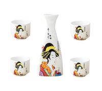 ZUNOXAZ Service à Saké Céramique Japonaise Pichet Tasses Pot à Vin Maison Élégant Résistant et Adapté Hôtels Restaurants