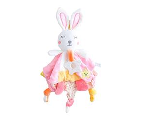 ZUNOXAZ Serviette Apaisante Bébé Serviette à Mâcher Jouet Doudou Lapin Triangle Doux Matière Sûre 100% Sans Danger Pour -né Apaisant Sommeil Compagnon Bébé