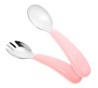 ZUNOXAZ Set Couverts Garçon Fille Inox Fourchette et Cuillère Ergonomiques Légères Sécurité Bouche Facile à Nettoyer Repas Garçon Fille
