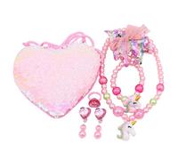 ZUNOXAZ Set de Bijoux Licorne pour Garçon Fille Collier et Bracelet Colorés Confortables Danger pour Peau Accessoire Mode pour Filles Cadeau Anniversaire et Fête