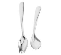 ZUNOXAZ Set de Couverts Ergonomiques Acier Inoxydable pour Personnes Âgées et Patients Cuillère Incurvée Auto Alimentante Couverts Adaptés pour Repas Au Lit Design Incliné Confortable et