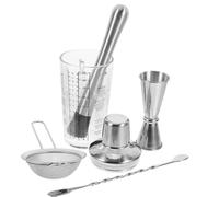 ZUNOXAZ Shaker à Cocktail en Verre 350 Ml Échelle de Mesure, Kit D’accessoires de Bar en Inox pour Maison et Café, Outil Précis pour Préparation de Boissons et Cocktails
