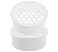 ZUNOXAZ Siphon de sol Couvercle de drain de plancher amovible en plastique blanc, insert direct, 2 pièces, pour tuyau, balcon, jardin et sous-sol, filtre de drainage