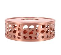 ZUNOXAZ Socle Chauffe-théière en Acier Inoxydable Ajouré Rose Doré, Chauffe-théière à Bougie, Base Chauffante Compacte pour Maison et Bureau, Maintien au Chaud, 1 Pièce