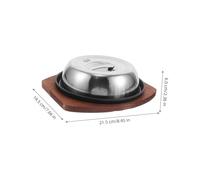 ZUNOXAZ Steak Pan Set Small Cast Iron With Cover And Wooden Tray Non Stick Grill Skillet For Outdoor Bbq Camping And Home Cooking
