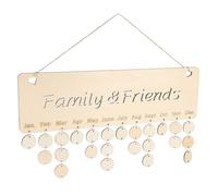 ZUNOXAZ Tableau de Rappel Mural en Bois DIY Plaque Calendrier Suspendue pour Décoration Anniversaire Panneau Décoration Murale Familiale Accessoire Décoratif Artisanal Naturel