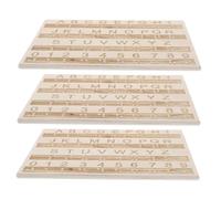 ZUNOXAZ Tableaux Alphabet Braille Bois 3 Pièces Ensemble Pédagogie Braille Points Gravés Portables Apprentissage Tactile Lettres et Chiffres pour Débutants Handicap Visuel