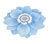 ZUNOXAZ Tapis Sol Salon Forme Fleur Antidérapant Tapis Design Souple Polyester pour Chambre et Salon Lotus Bleu