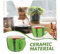ZUNOXAZ Tasse Céramique Capacité Décor Pastèque Mug Multifonction pour Café Thé Lait et Jus Adapté Maison Bureau Restaurant