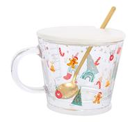 ZUNOXAZ Tasse de Noël Verre avec Motif Gingerman Capacité Tasse à Mesurer Festive pour Déjeuner Bureau et Maison Pratique avec Poignée