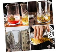ZUNOXAZ Verre à Cocktail Cristal Agitateur Boisson à Fond Épais Verre Mélangeur Élégant pour Bar Design Sculpté et Usage Polyvalent pour Thé Lait et Boissons