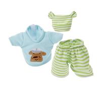 ZUNOXAZ Vêtements De Poupée Garçon Et Bébé 25 Cm Coton Vert Rayé Ensemble Tenues Multiples Accessoires Jouets pour Jeu D'imitation Garçon Et Filles 10 Pièces