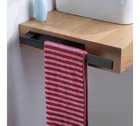 ZUNTO Porte-serviettes autocollant Noir Porte-serviettes sans percer pour salle de bain et cuisine, 39 cm