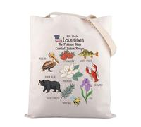 Zuo Bao Baton Rouge Sac fourre-tout de voyage Louisiane State Cadeau Magnolia Fleur Magnolia Fleur Louisiane Nature Sac à bandoulière, 18e État, CM