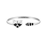 Zuo Bao Bracelet amusant en forme de raton laveur, cadeau « Live Fast Eat » - Bijoux pour amoureux des animaux - S, cuivre, sans pierre précieuse, Small, Cuivre, Pas de gemme