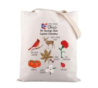Zuo Bao Sac à provisions Ohio Gift Midwest Pride de l'Ohio Nature Sac de courses inspiré de Columbus Sac à bandoulière The Buckeye State, 17e État, CM