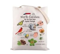 Zuo Bao Sac fourre-tout en Caroline du Nord NC Cadeau de vacances NC Bird And Tree Sac à bandoulière The Dogwood State Cadeau de fierté Talon goudron, 12e État, CM
