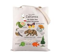 Zuo Bao Sac fourre-tout inspiré de la Californie Sacto California Cadeau de voyage Sacramento Golden State California Bear Sac de courses, 31e État, CM