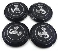 ZUOBYMBC 4 Pièces Cache-Moyeu pour Abarth 133mm,Cache Moyeux,Cache de Roue Centrale,Auto Cache Moyeux Capuchons De Centre,Jante Centre D'emblème