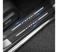 ZUOBYMBC 4 Pièces Protection Seuil de Porte de Voiture pour Dacia Sandero Stepway, Voiture Fibre Carbone Seuils de Porte Plaques,Protection Portiere Voiture