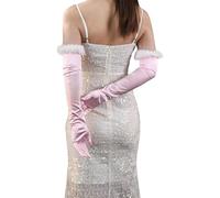 Zuoeay 1 paire de gants de mariée élégants en dentelle brodée pour cérémonie de mariage et photographie en polyester, a, taille unique