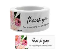 Zuoeay 1 rouleau d'autocollants « Thank You » parfaits pour sceller des enveloppes, des emballages cadeaux et des étiquettes autocollantes